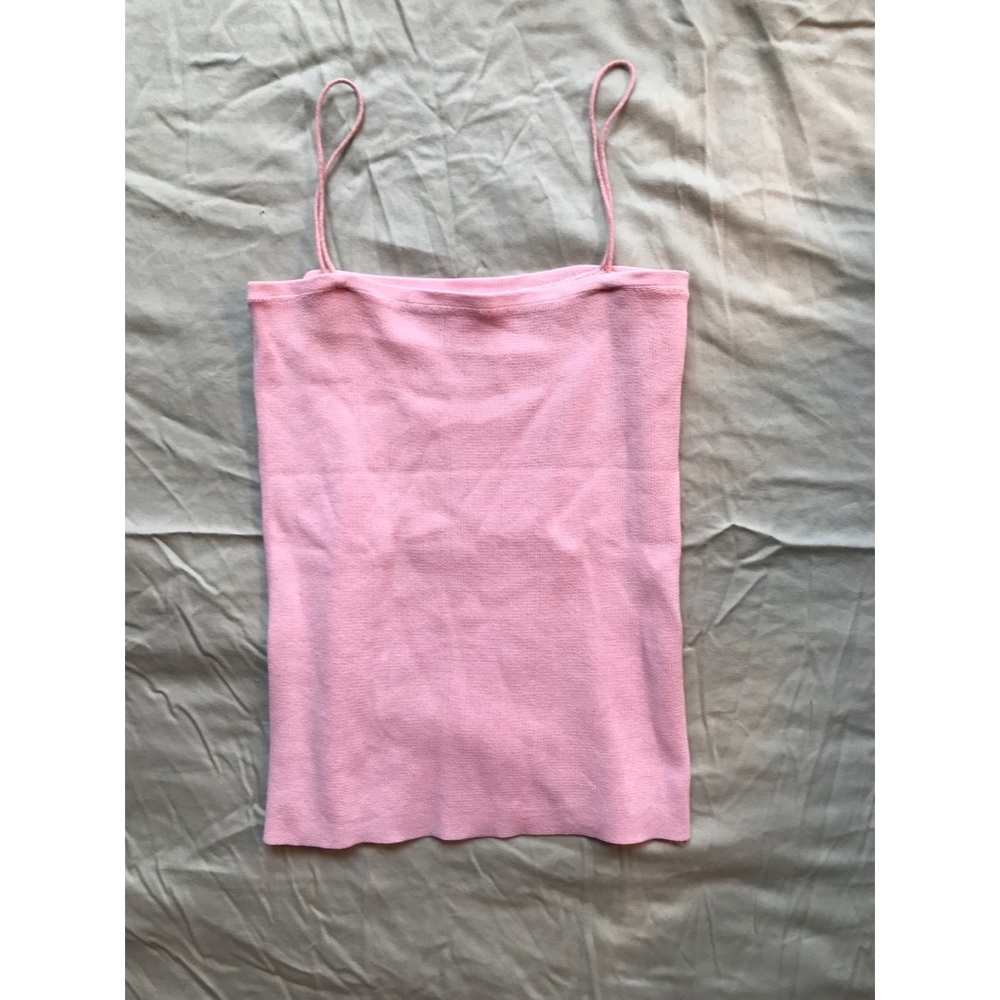 pink square neck tank